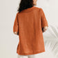 Linen V Neck Short Sleeve Shirt SIERRA