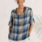 Linen V Neck Short Sleeve Shirt SIERRA