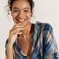 Linen V Neck Short Sleeve Shirt SIERRA