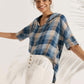 Linen V Neck Short Sleeve Shirt SIERRA