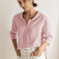 100% Linen Shawl V-Neck Half Sleeve Top JADE