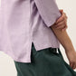 100% Linen Shawl V-Neck Half Sleeve Top JADE