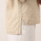 100% Linen Shawl V-Neck Half Sleeve Top JADE