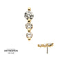 14K Yellow Gold Threadless 3-Cluster Gem Top with Prong Set Round Lab-Grown Diamonds