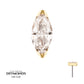 14Kt Yellow Gold Threadless 2-Prong Marquise Lab-Grown Diamond Top