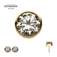 14Kt Gold Threadless Top with Bezel Set Round Lab-Grown Diamond