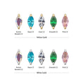 14Kt Gold Threadless Prong Set Marquise Gem Top