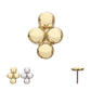 14K Solid Gold 4-Bead Cluster Threadless Top