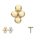 14K Solid Gold 4-Bead Cluster Threadless Top