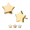 14K Gold Threadless Star Top