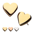 14K Gold Threadless Heart Top