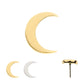 14Kt Gold Threadless with Crescent Moon Top
