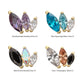 14K Solid Yellow Gold Marquise Cascade Triple Gem Threadless Top