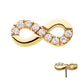 14K Solid Yellow Gold CZ Infinity Threadless Top