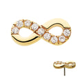 14K Solid Yellow Gold CZ Infinity Threadless Top