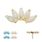 14K Solid Gold Opal Marquise Threadless Top