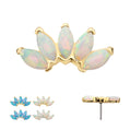 14K Solid Gold Opal Marquise Threadless Top