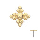 14Kt Yellow Gold Threadless Tri-bead Flower Top