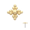 14Kt Yellow Gold Threadless Tri-bead Flower Top