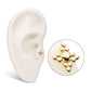 14Kt Yellow Gold Threadless Tri-bead Flower Top