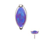 14Kt White Gold Threadless Prong Set Marquise Opal Top