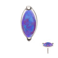 14Kt White Gold Threadless Prong Set Marquise Opal Top