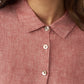 100% Linen Buttoned Closure Color-Blocked Shirt JANICE