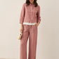 100% Linen Buttoned Closure Color-Blocked Shirt JANICE