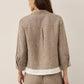 100% Linen Buttoned Closure Color-Blocked Shirt JANICE