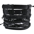 Men's Vintage Pack Cross Woven Leather Adjustable Bracelets