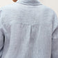 100% Linen Buttoned Closure Color-Blocked Shirt JANICE