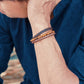 Stacked Brown Leather & Tiger Eye Bead Bracelet