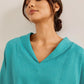 Linen V Neck Short Sleeve Shirt SIERRA