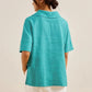 Linen V Neck Short Sleeve Shirt SIERRA