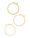 Three Row Chain Anklet Set