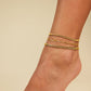 Three Row Chain Anklet Set