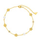 June Pearl & Flower Charm Anklet