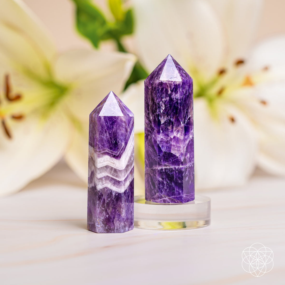 Natural Chevron Amethyst Crystal Point