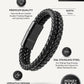 Double Black Braided Leather Bracelet