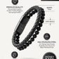 Black Braided Leather & Black Onyx Bead Bracelet
