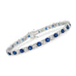 6ctw Created White & Blue Sapphire Tennis Bracelet in 14K Gold Overlay – 7.25”