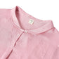 100% Linen Shawl V-Neck Half Sleeve Top JADE