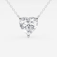 2.00 CTW Floating Heart Shape Lab Grown Diamond Solitaire Pendant Necklace F/G VS1 AGI Certified in 14K White or Yellow Gold