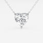 3.00 CTW Floating Heart Shape Lab Grown Diamond Solitaire Pendant Necklace F/G VS1 AGI Certified in 14K White or Yellow Gold