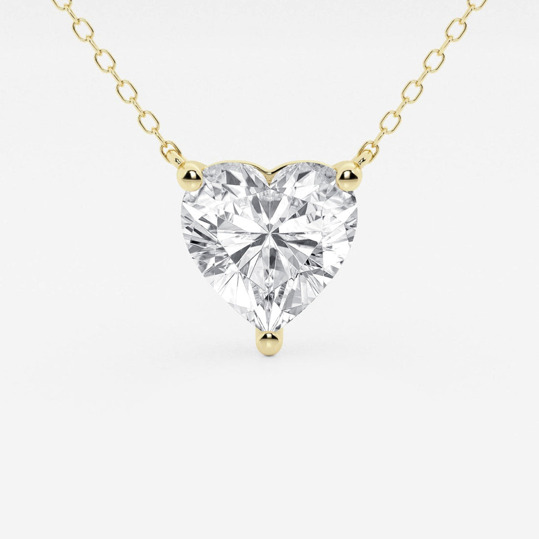 3.00 CTW Floating Heart Shape Lab Grown Diamond Solitaire Pendant Necklace F/G VS1 AGI Certified in 14K White or Yellow Gold
