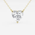 3.00 CTW Floating Heart Shape Lab Grown Diamond Solitaire Pendant Necklace F/G VS1 AGI Certified in 14K White or Yellow Gold