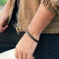 7mm Black Braided Leather Bracelet