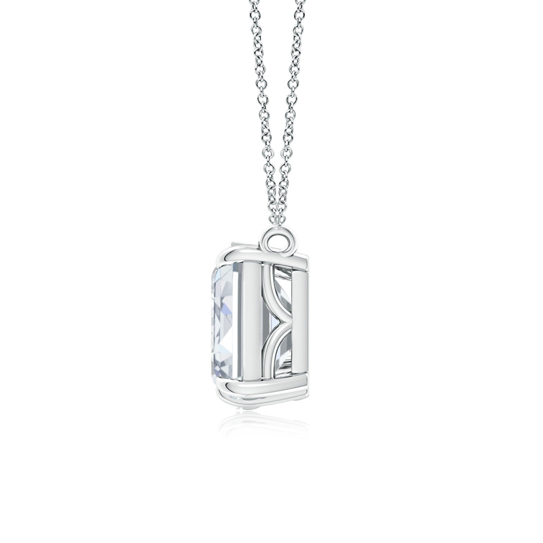 AGI Certified Lab-Grown Emerald-Cut & Pear Diamond Two-Stone Pendant in 14K White Gold – Choice of 1ctw or 2ctw