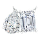 AGI Certified Lab-Grown Emerald-Cut & Pear Diamond Two-Stone Pendant in 14K White Gold – Choice of 1ctw or 2ctw