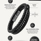 Stacked Black Leather & Black Onyx Bead Bracelet